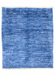 Kaunos El Dokuma Mavi Kendir Halı 104x114 cm