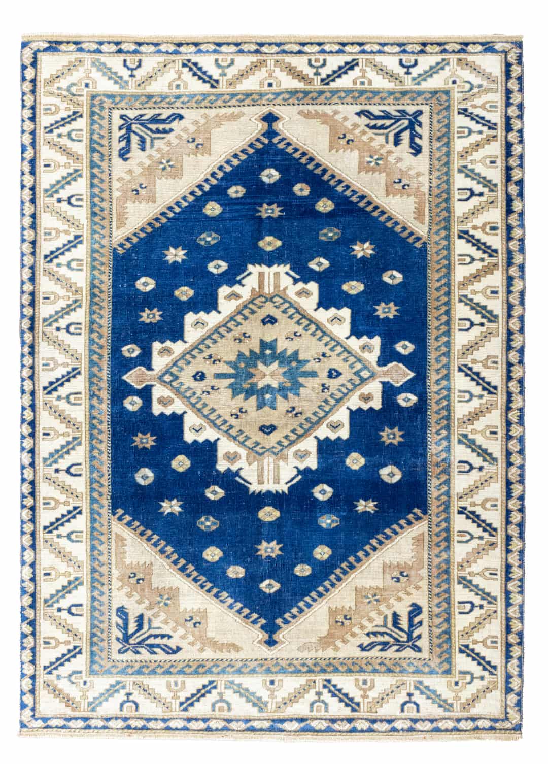 Zambak Rustik Desenli El Dokuma Yün Halı 146x201 cm