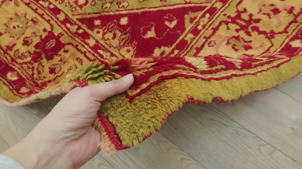 Load video: Hazar El Dokuma Antika Saray Halısı 312x403 cm
