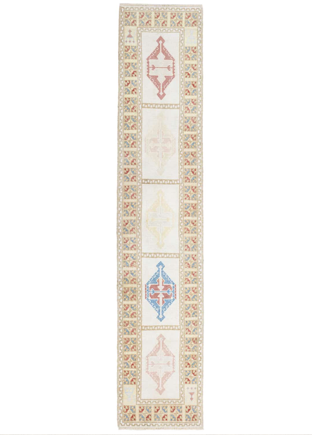 Tıraz Bordür Desenli El Dokuma Uşak Yolluk 81x408 cm