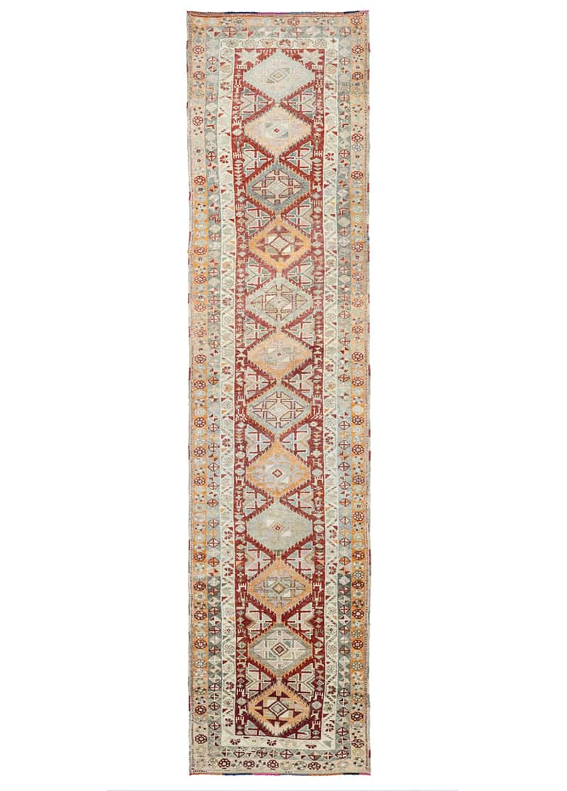 Izala Boho Figürlü El Dokuma Yolluk 90x378 cm 