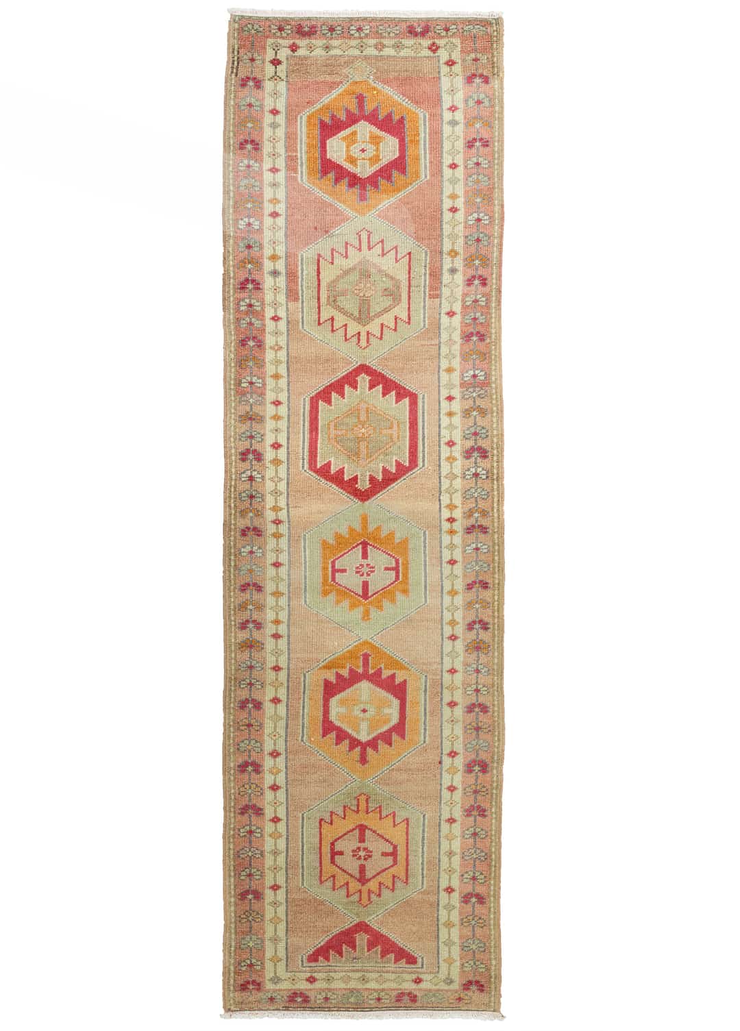 Tayeçe El Dokuma Yün Herki Yolluk Halı 88x364 cm