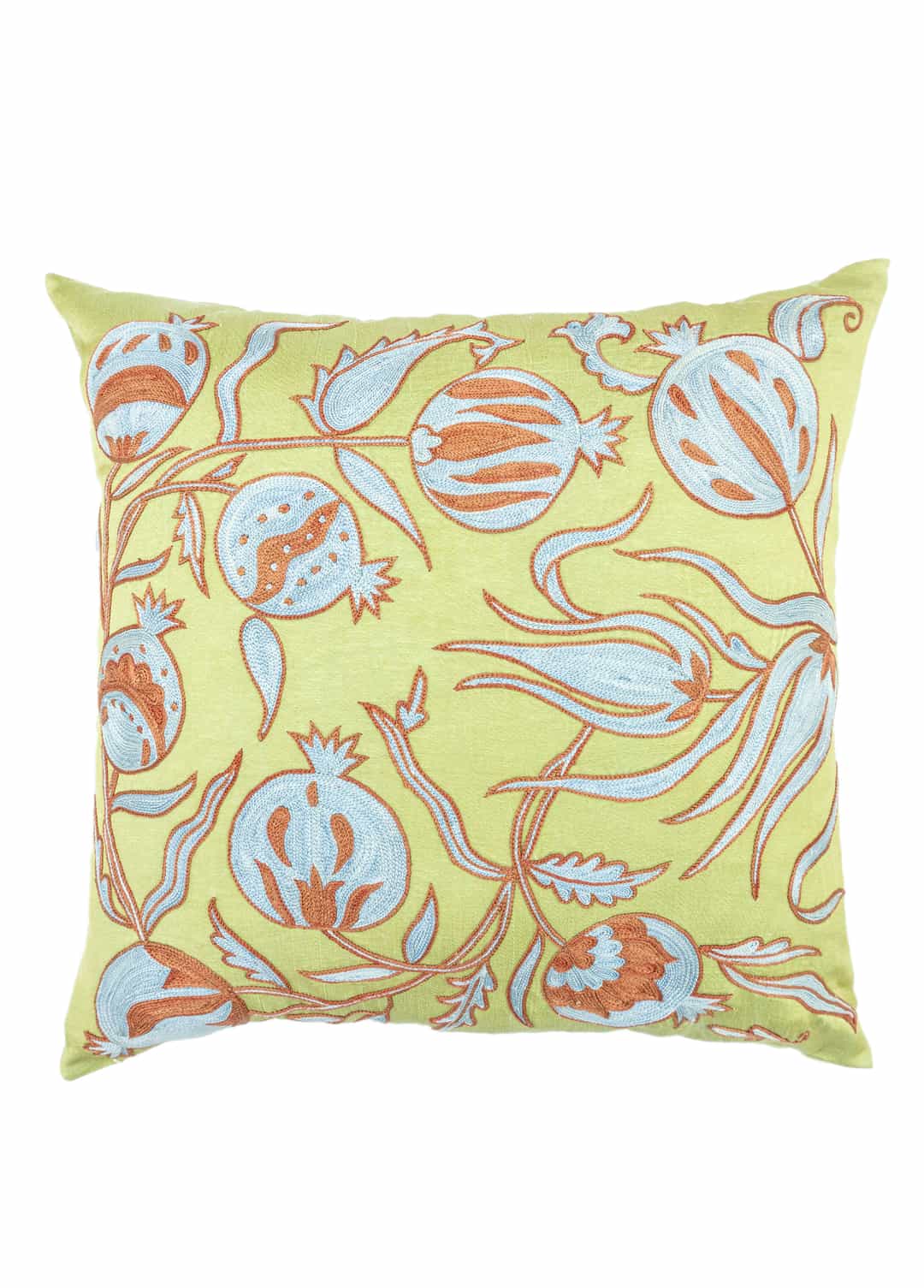 Ahu Floral Tasarımlı İpek Kırlent 45x45 cm