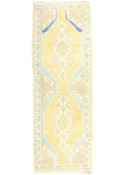 Zerbera El Dokuma Sarı Uşak Yolluk 63x180 cm