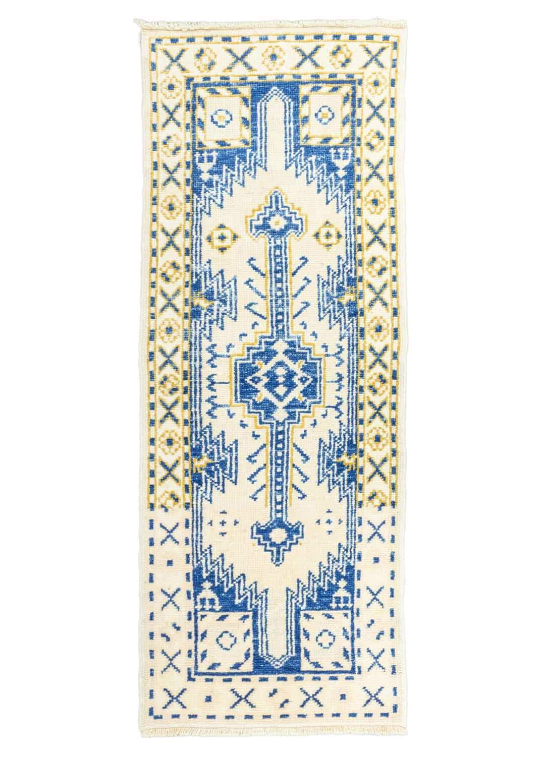 Madiyar Geometrik Motifli Yün Yolluk 72x191 cm