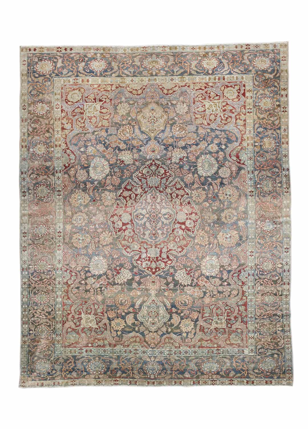 Miyane Orientel Desenli Renkli El Dokuma İran Halısı 366x446 cm