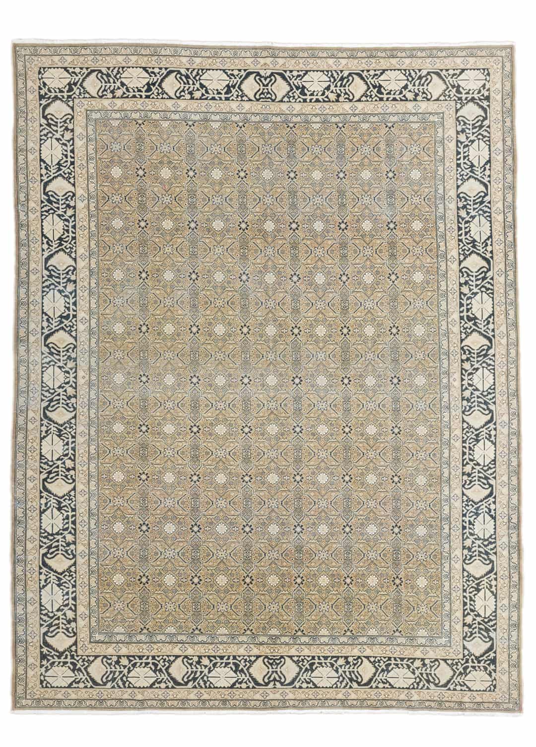 Eyvan Geometrik Çiçek Desenli El Dokuma İran Halısı 294x390 cm